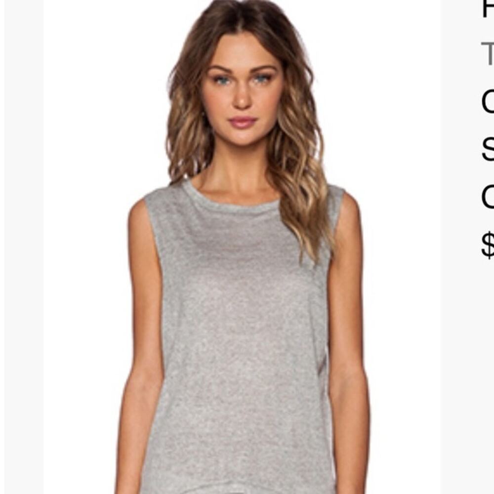 NWT The Fifth Sun Gray Light Knit Nine Days Tank Top Olive Marle Women's Large